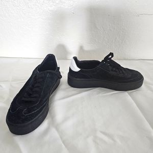 Zara Women Track Sneakers Shoes Black Flat Lace Up Size EU 39 US 8.5